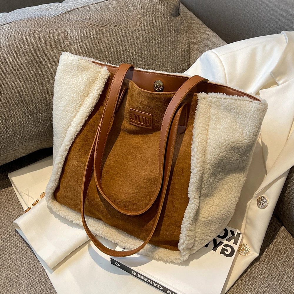 

Ladies Casual High Capacity Handbag for Women Totes 2024 Winter Large Cloth Shopper Shopping Bag Female Fabric Shoulder Side Bag