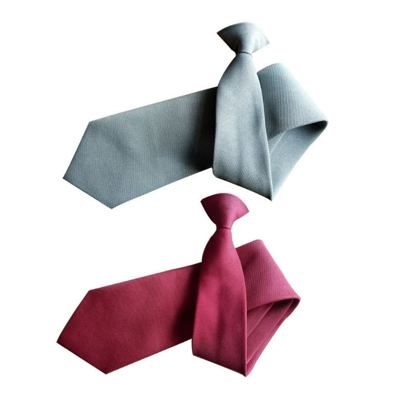 

Teens Students Shirt Necktie Women Clip On Design Color Uniform Detachable Tie