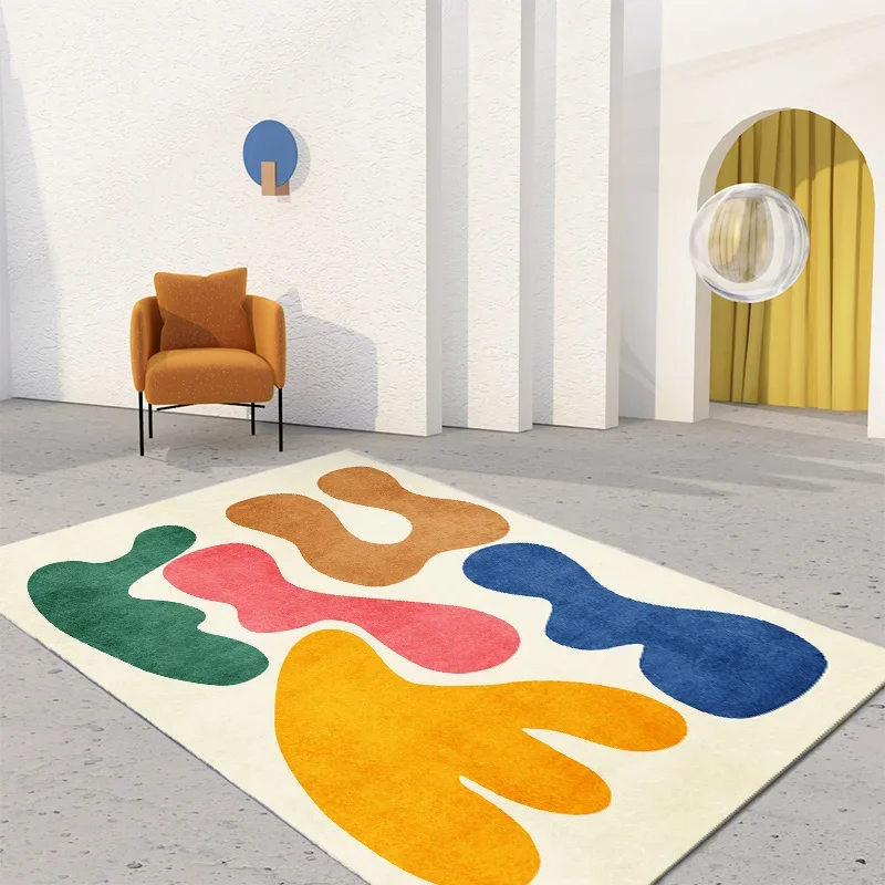 

Modern Abstract Carpets for Living Room Fluffy Soft Lounge Rug Thickened Study Anti-slip Mat Large Area Bedroom Decor Carpet