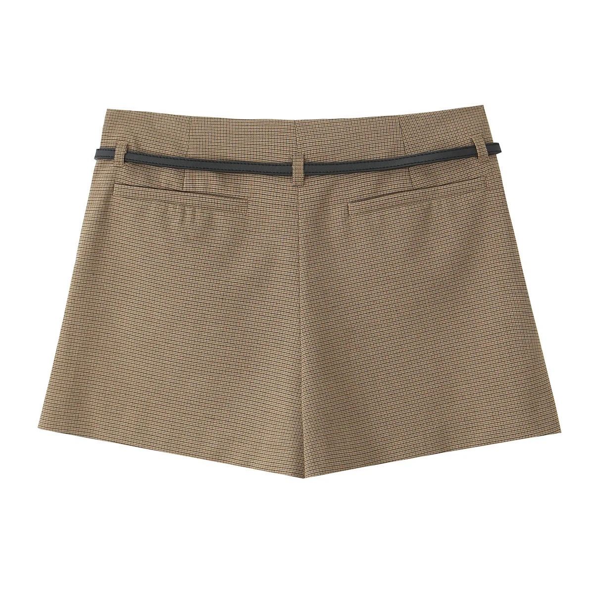 Description Picture 4 of itemTRAFZA Women Elegant Pleated Mini Skirt with Belt Fashion High Waist Slim Skorts Zipper Female Streetwear Summer Sexy Shorts