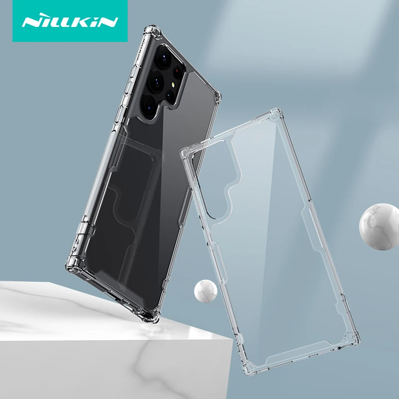 

For Samsung Galaxy S23 Ultra Case NILLKIN Nature TPU Pro Transparent Clear Cover with Soft Silicone Edge For Galaxy S23 Plus 케이스