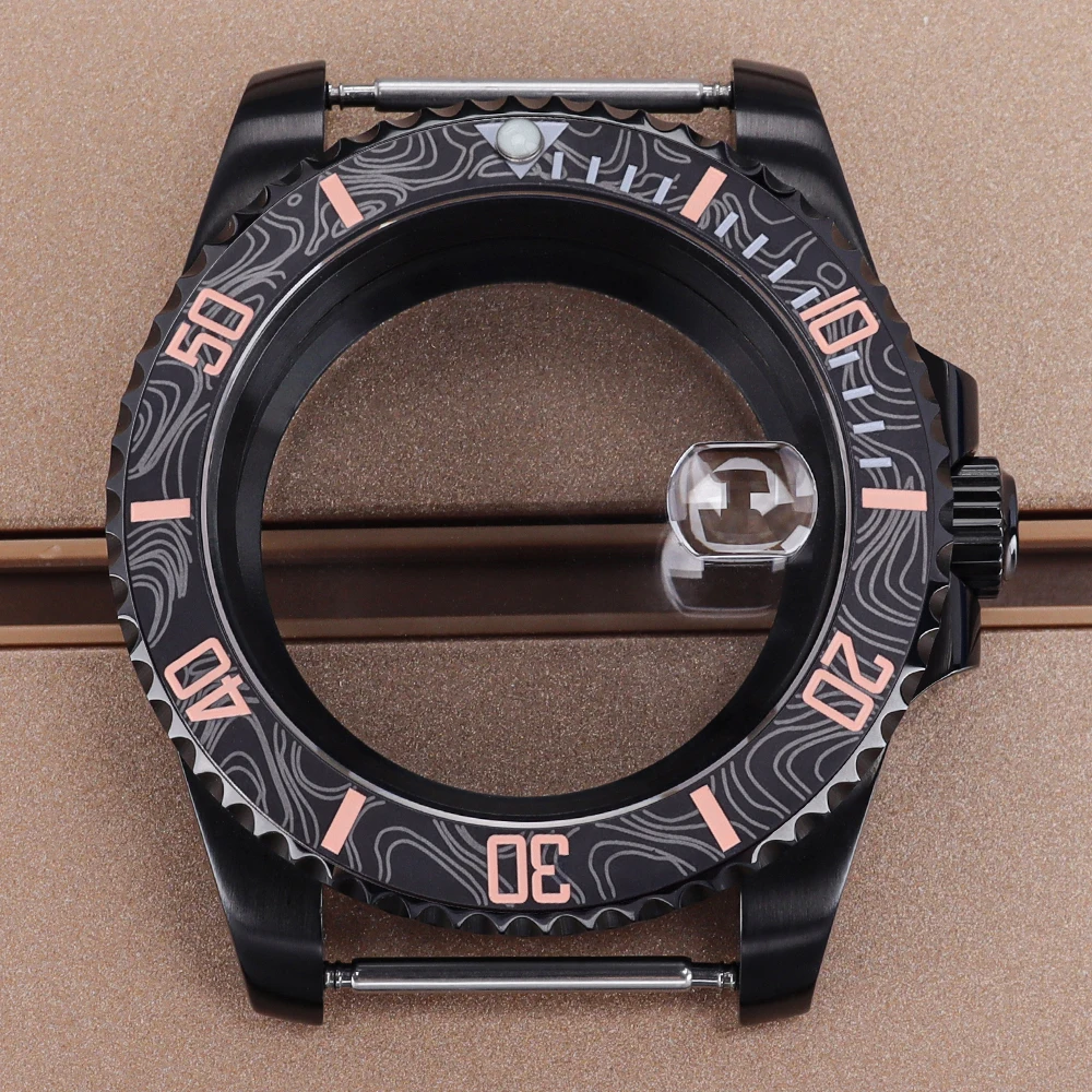 PVD Schwarz NH35 40 mm Herrenuhrengehäuse Saphir für SUB Seiko NH35 NH36 NH38 NH34 Miyota 8215 ETA 2824 Uhrwerk Yacht-Master 20ATM – Detail 4