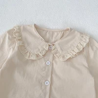 Spring and Autumn New Baby Clothing, 0-3 Year Old Female Baby, Black Ear Edge Doll Neck Top 4