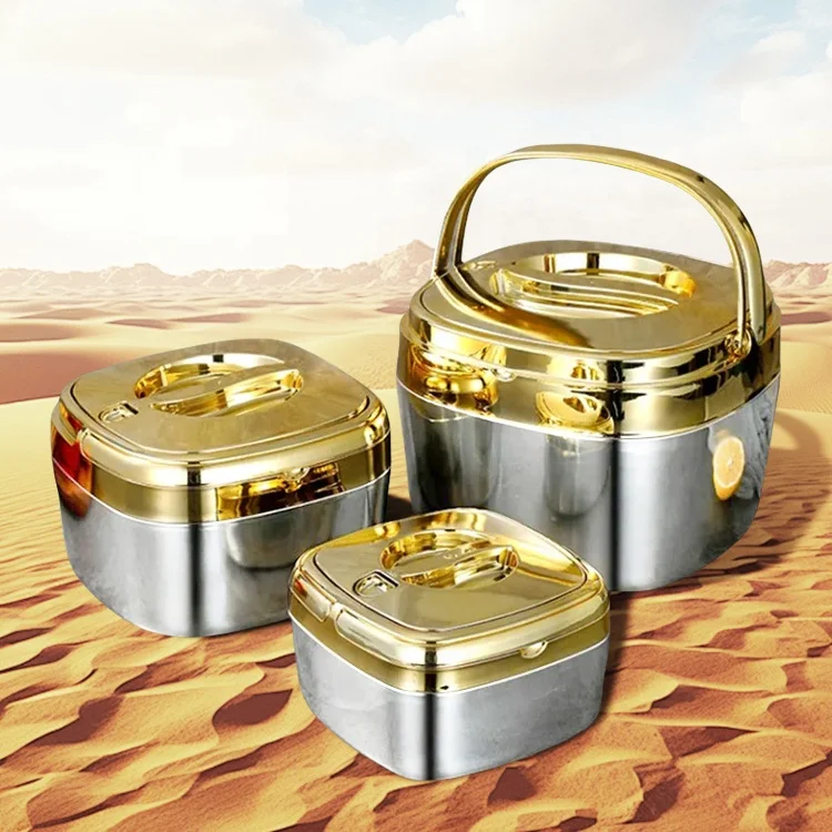 Stainless Steel Hot Pot Lunch Box Golden Hot Pot Lunch Box Set