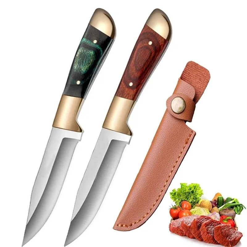 Stainless Steel Cutting Knife Fruit Vegetable BBQ Cleaver Small Utility Peeling Slicing