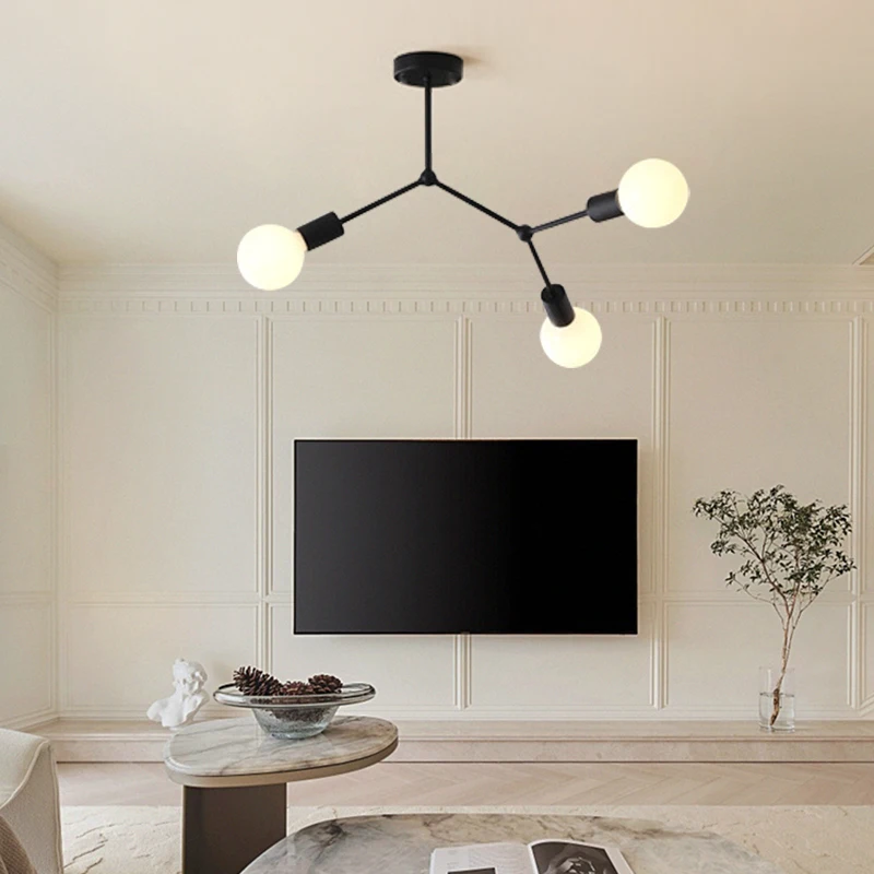 1Pc three E27 bulb base chandelier Suitable For Living Room Bedroom Kitchen Lighting Fixtures (without bulb）ceiling chandelier
