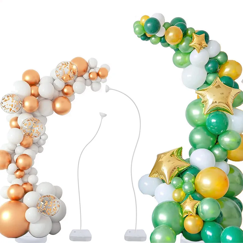 Free Bending Balloon Stand Arch Frame Half Arch Balloon Stand With Base Kit For Wedding Birthday Party Baby Showers Decorations_voghion.com