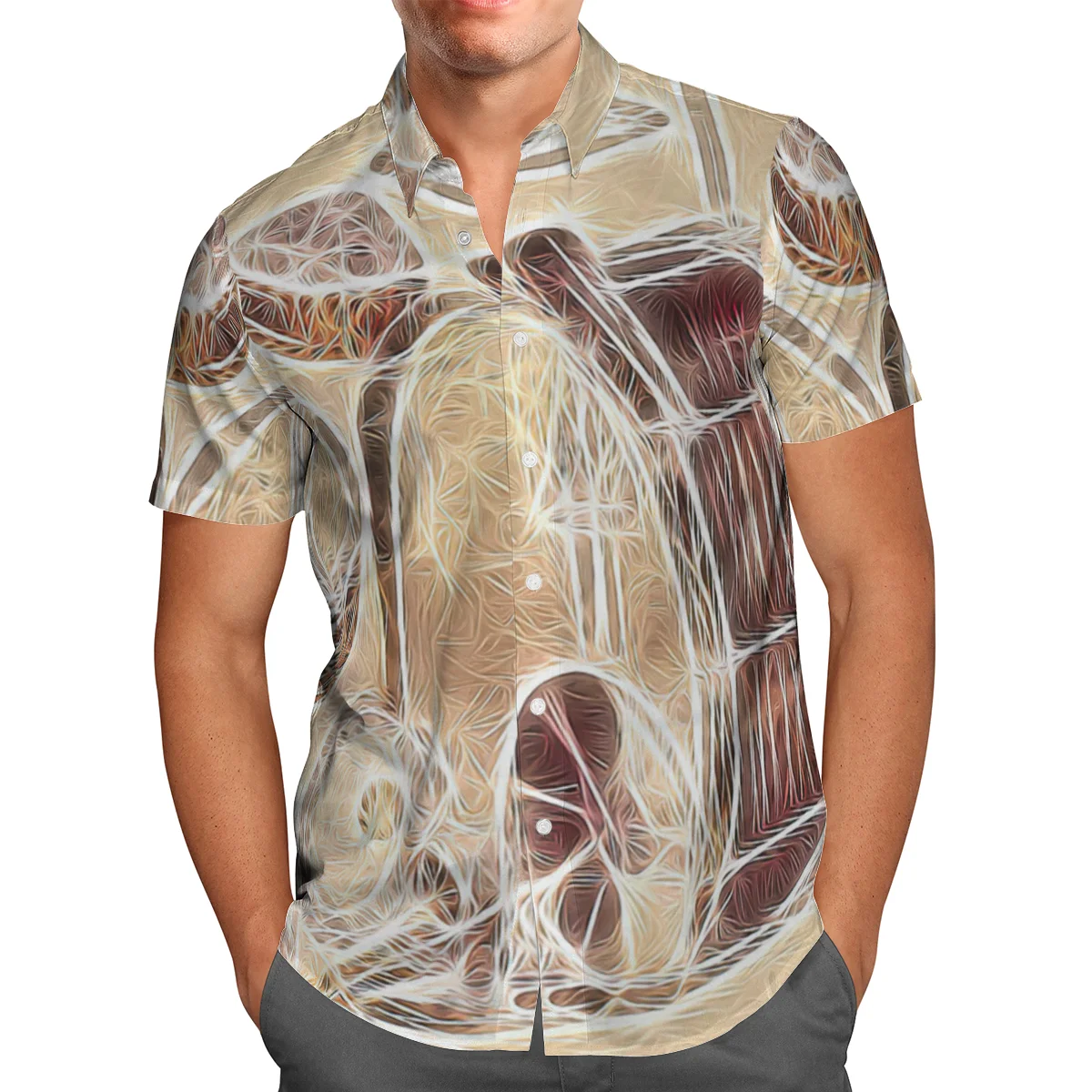 

3D Printing Harajuku Oil Painting Men's Leisure Hawaiian Short Sleeve Shirt Unisex Fashion Streetwear Ropa De Hombre Tops WY-343
