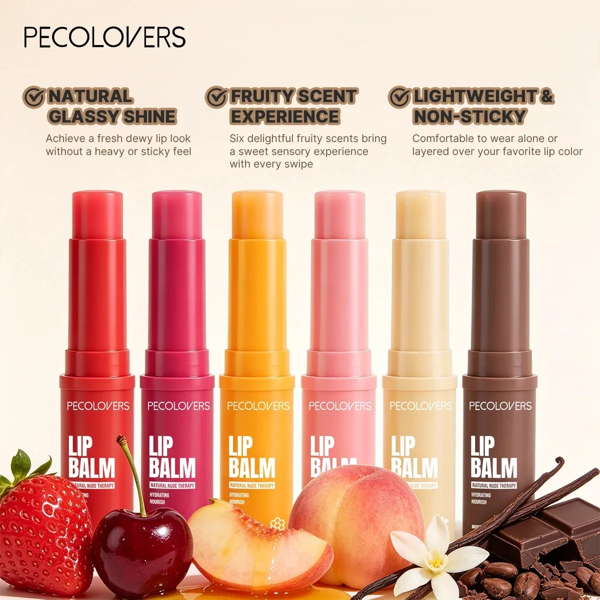 Hydrating Lip Balm with Vibrant Fruit Tones