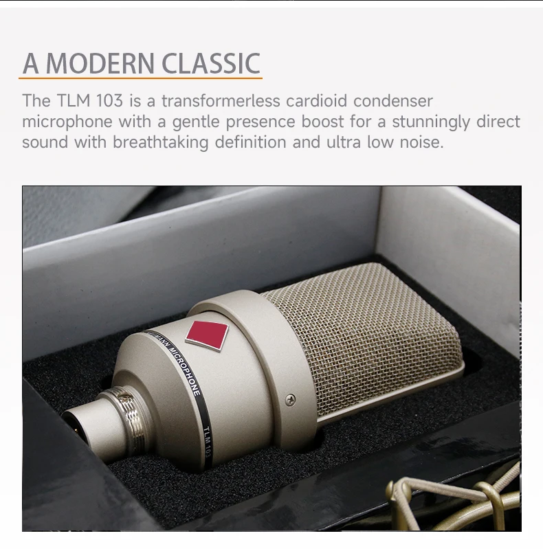 Description Picture 3 of itemProfessional TLM103 TLM 103 Large Diaphragm Super Cardioid Condenser Microphone Recording Live Singing Vocal mic for Sing Record
