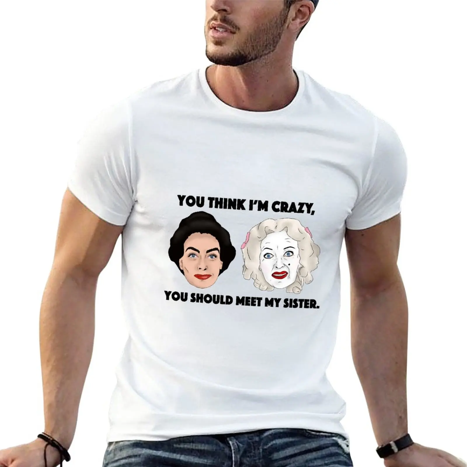 

New Whatever Happened to Baby Jane, Bette Davis, Joan Crawford, Sisters Inspired Illustration. T-Shirt tops clothes for men
