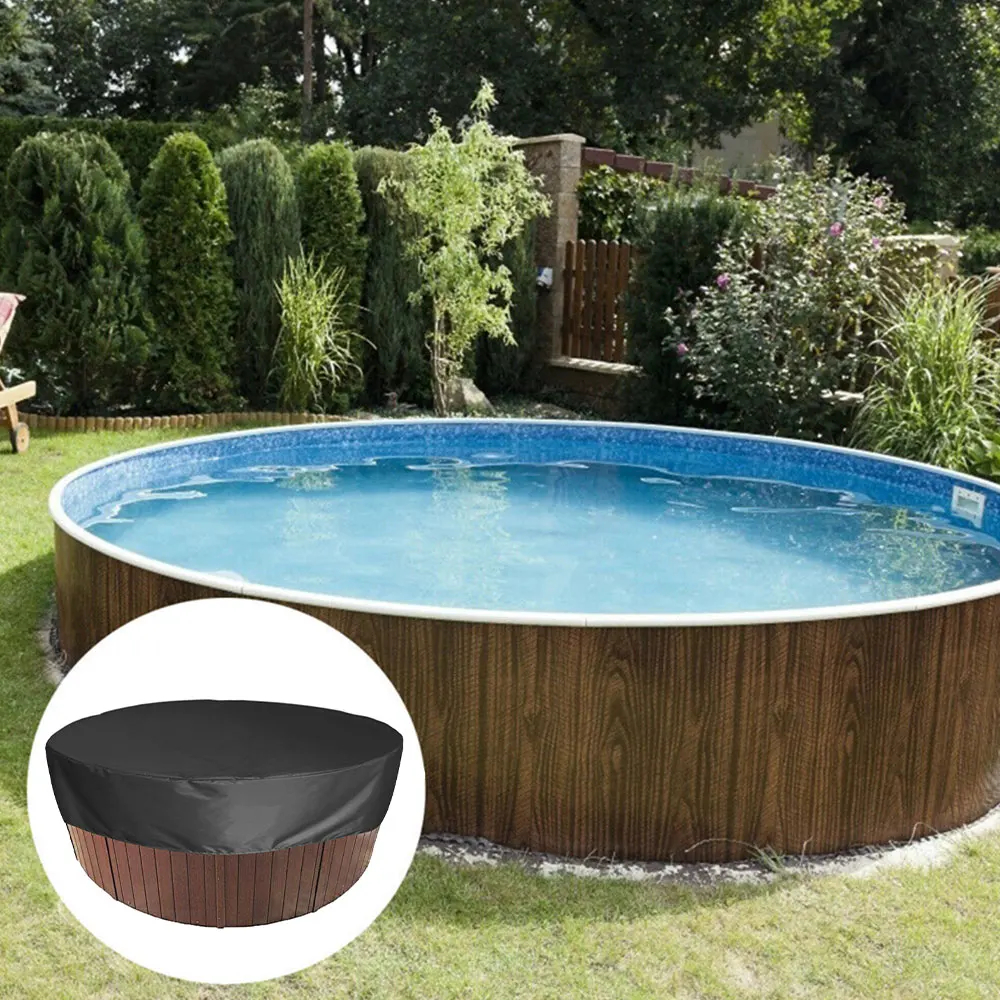 Round Bathtub Cover Outdoor Anti-UV Protector Spa Hot Tub Dust Cover Foldable Dustproof Waterproof Covers Swimming Pool
