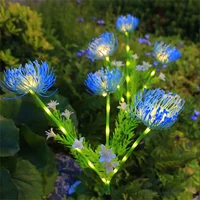 Lampe enfichable au sol à énergie solaire, 2 pièces, étanche pour l'extérieur, belle décoration florale, décoration de pelouse de cour 1 pièce 5