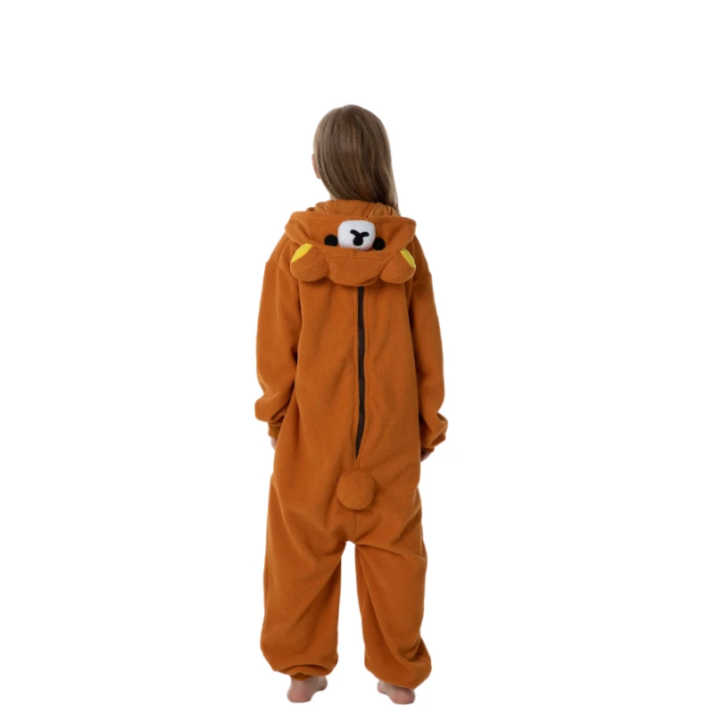Kids Kigurumi Rilakku Cosplay Costume Animal Onesie Pajamas Girls Halloween Carnival Masquerade Boy Bear Party Jumpsuit
