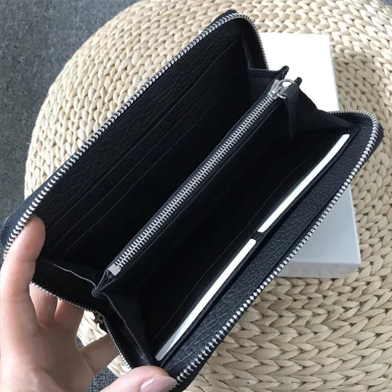 Cowhide Long Zipper Wallet