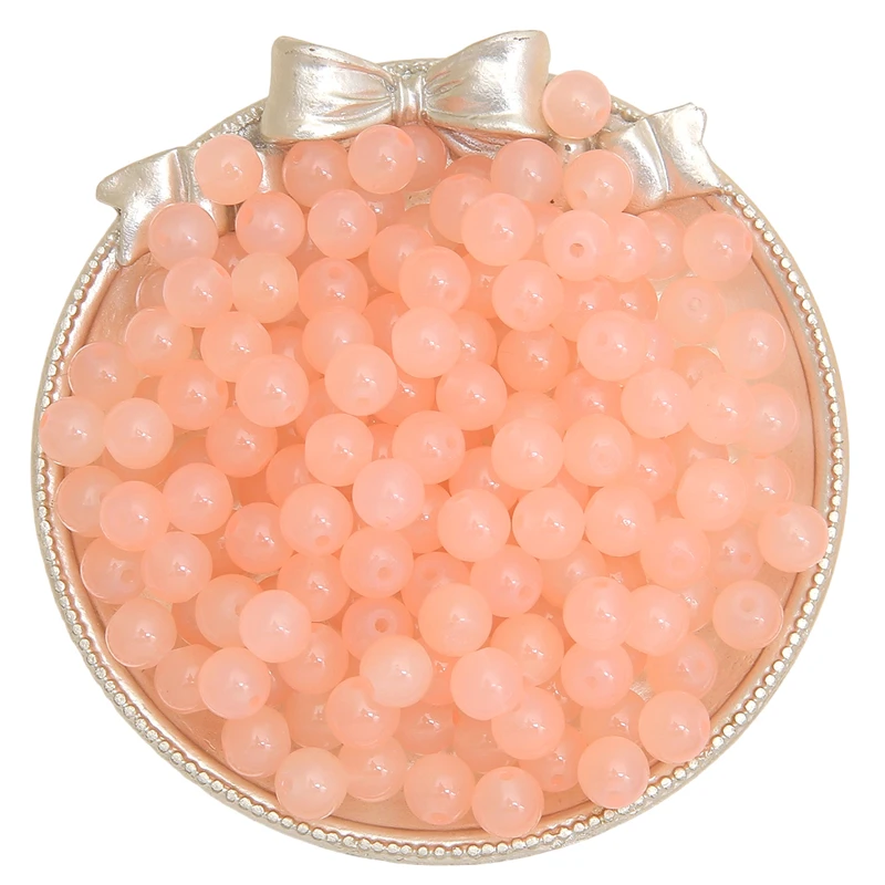 Glossy Jelly Imitation Jade Glass Round Beads – Assorted Sizes for Jewelry Making Supplies
