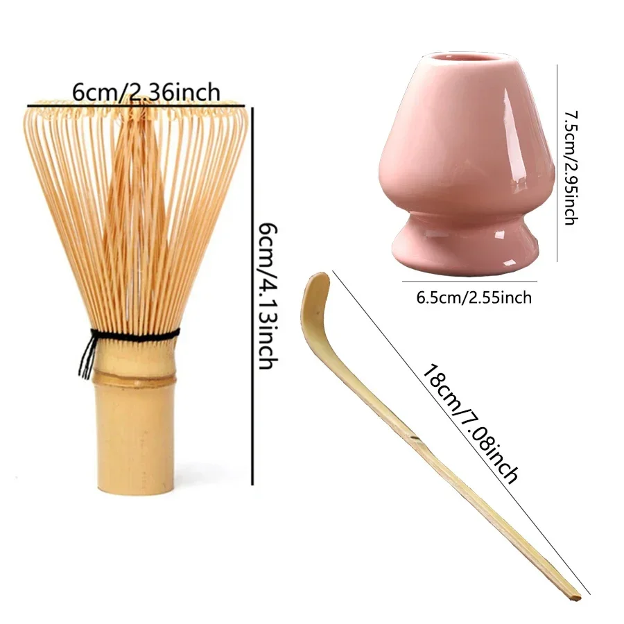 Matcha Whisk And Spoon Set With Stand Japanese Tea Tool 3 Piece_voghion.com