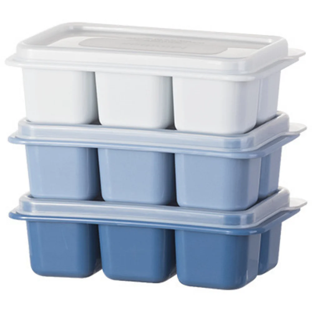 Ice Cube Mold 3Pack Trays with No-Spill Lids Easy-Release for Freezer Whiskey Cocktails Baby Food and Drinks 6 Cubes