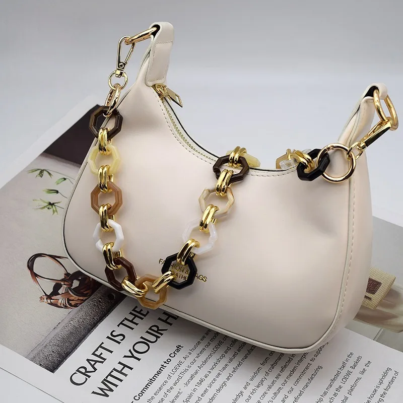 Fashion Acrylic Handbag Chains Shoulder Bag Strap DIY Purse Chain Resin Chains Handles Belt Parts Bag Accessories Bag Chain