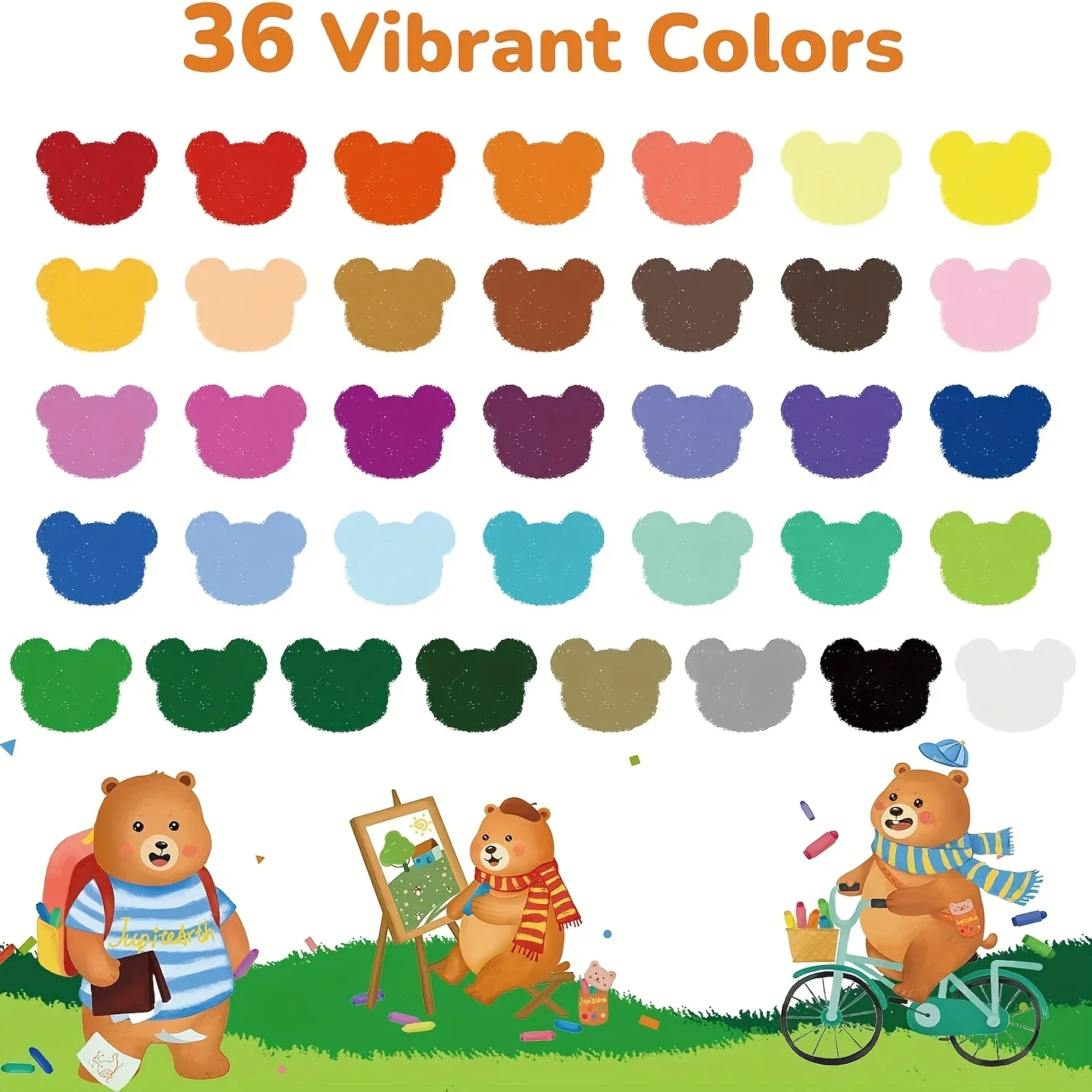 Vibrant Washable Twistable Crayons Set with Easy Grip - Multicultural Pastel Gel Colors