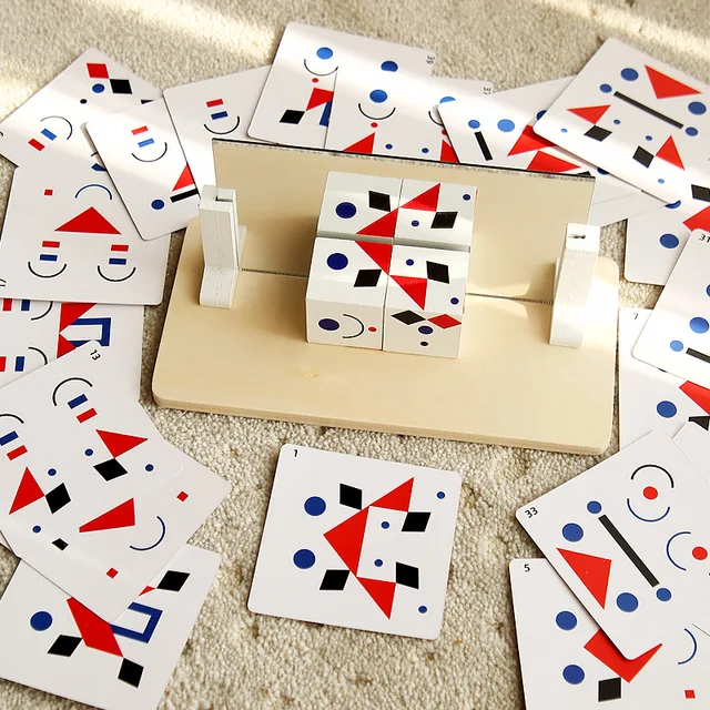 Kids 3D Mirror Imaging Puzzle Montessori Space Logical Thinking Trainting Matching Intellectual Game Parish Learn Resources Toys 1