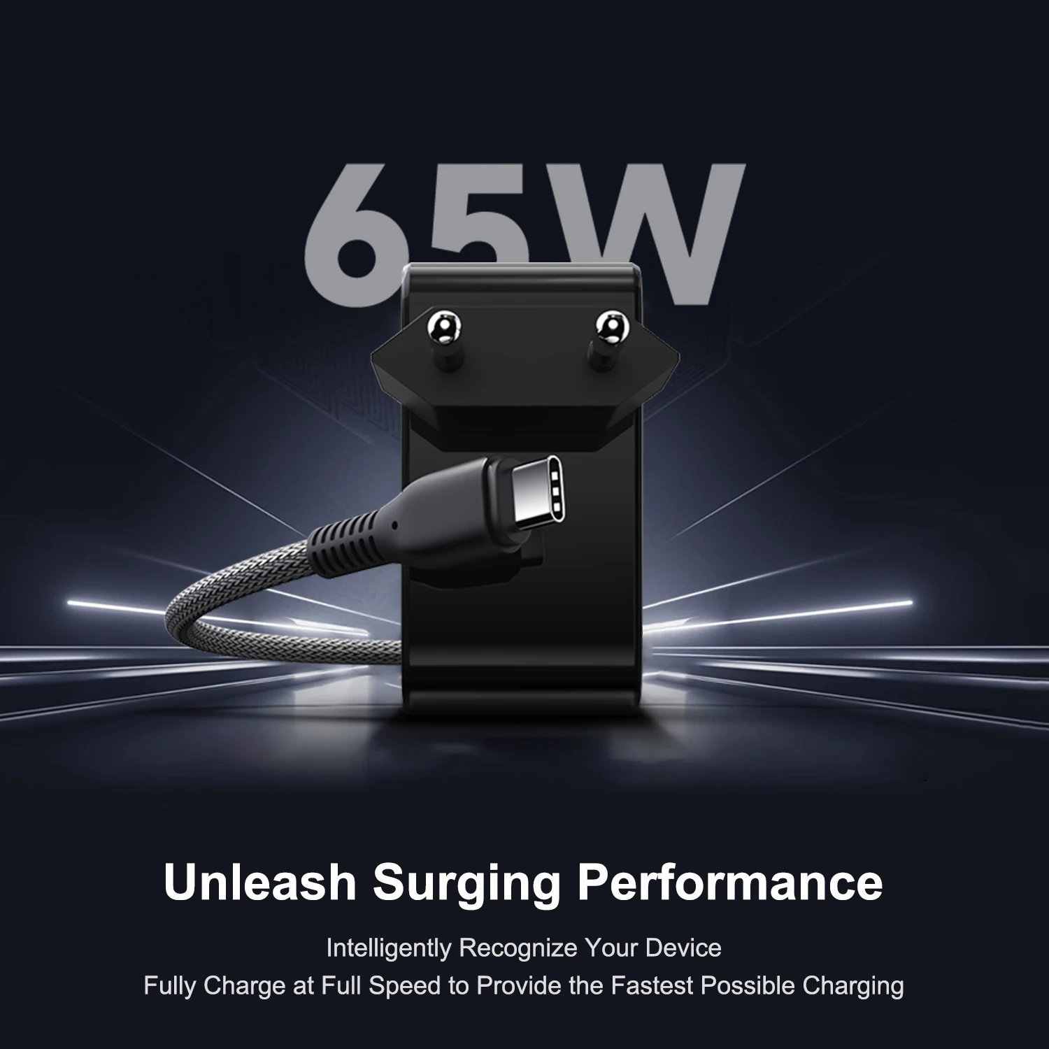 Chargeur rapide USB-C 65W PD3.0 pour batteries de drone connecté à une batterie de drone, en charge