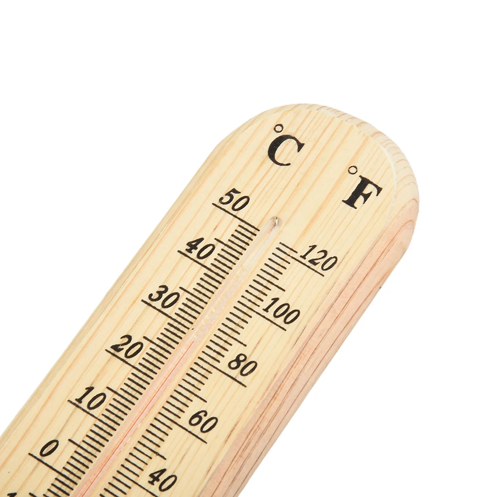 Wood Wall Hang Thermometer Indoor Outdoor Logger Meter Garden