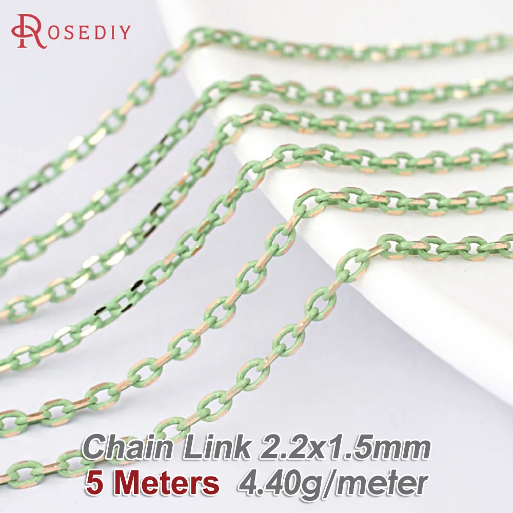 Colorful Copper O Shape Necklace Chain - 5 Meters, 1.5MM