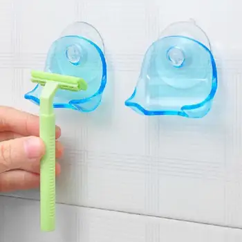 1 Pc Shaver Toothbrush Holder Washroom Wall Men Shaving Shower Shelf with Sucker Suction Cup Bathroom