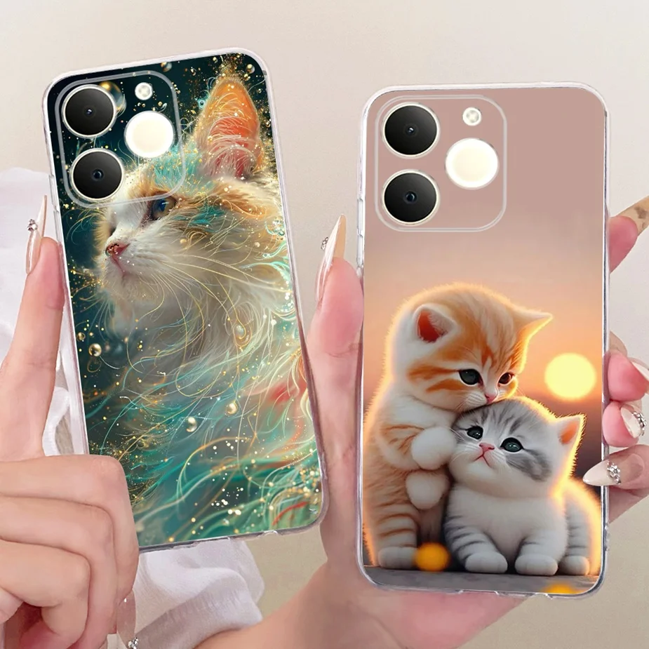 Cute Cat Painted Soft Slim Phone Case - Enhanced Protection with Stylish Design