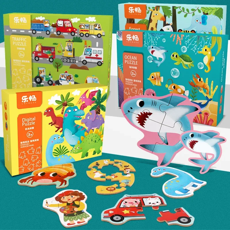 Large Size Jigsaw Puzzle Dinosaur Fruit Vehicle Children Learning Educational Toys Puzzles for Kids Montessori Games 2