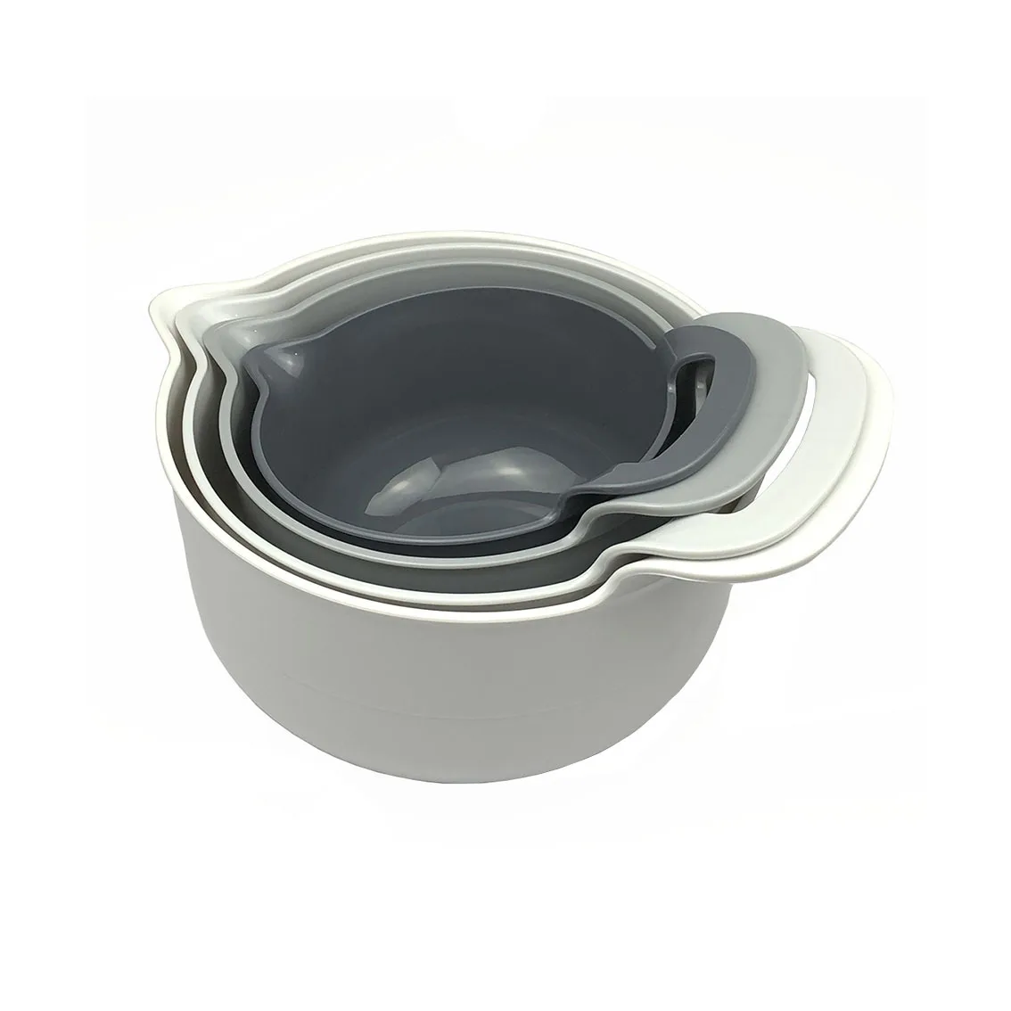 Non-Slip Mixing Bowls 4 Pack Nesting Mixing Bowl with Pour Spout and Handle, BPA free Microwave & Dishwasher Safe