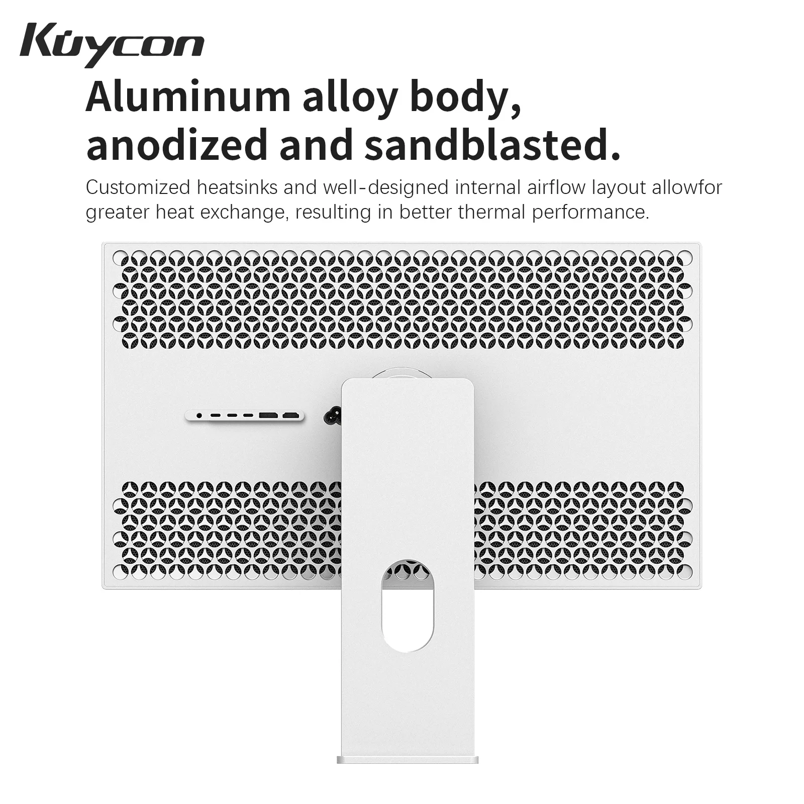 Kuycon P27G 데스크탑 모니터 27인치 알루미늄 합금 HDMI 어댑티브 4K 컴퓨터 디스플레이 99%sRGB VESA 적응형 LED LCD 스크린