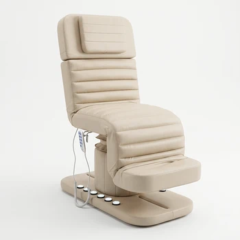 Poltrona Elettrica di Lusso per Trattamenti Estetici con 3 Motori, Lettino Regolabile per Massaggi Facciali e Extension Ciglia per Arredamento Salone di Bellezza
