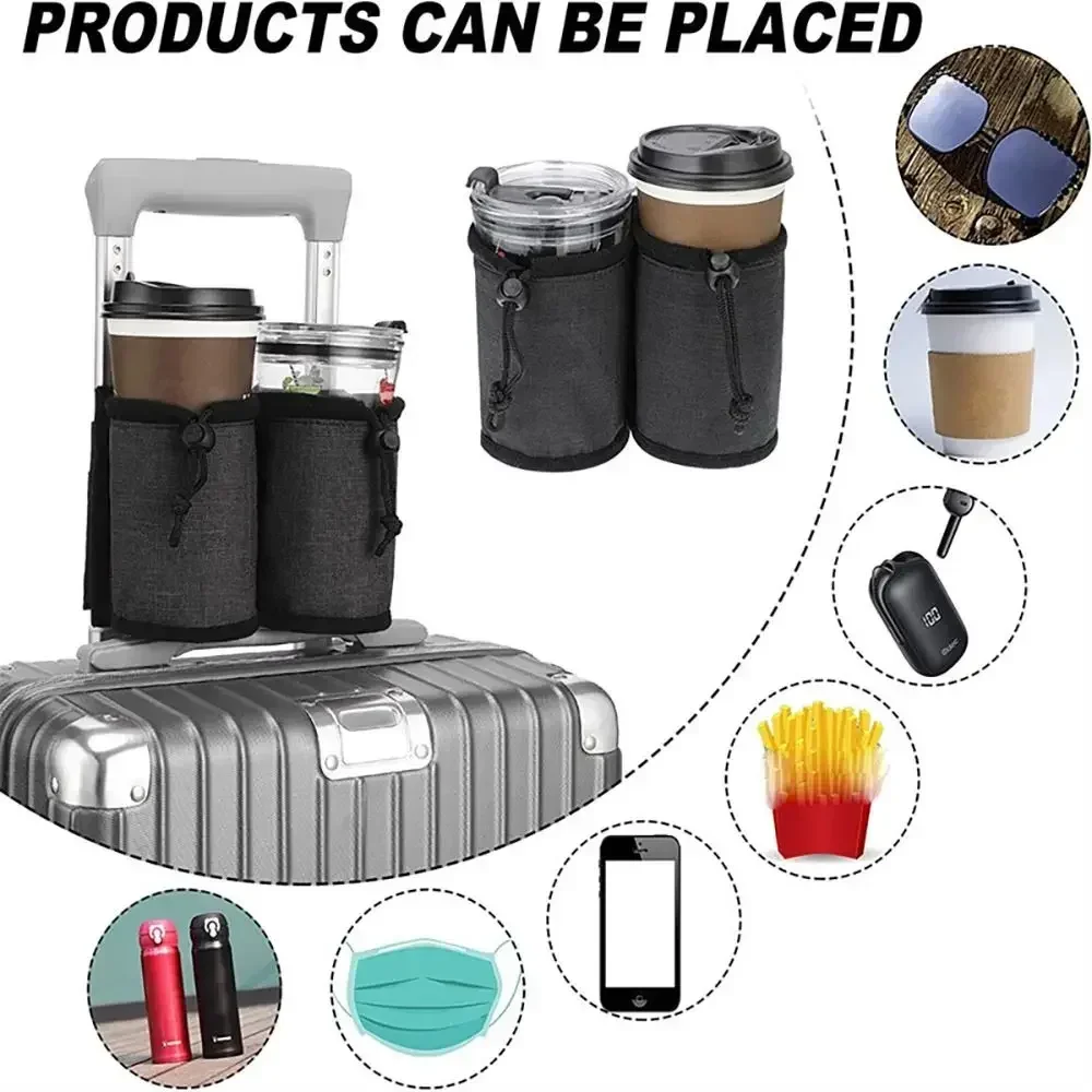 Durable Travel Luggage Drink Holder - Hands-Free Beverage Carrier