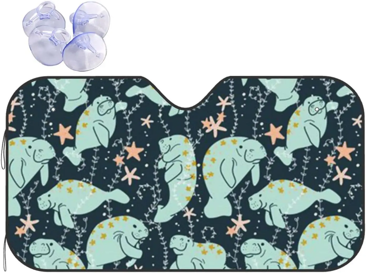 

Manatee Pattern Front Windshield Sunshade Folding Auto Shade for Car Truck SUV Blocks UV Rays Sun Visor Protector Keeps