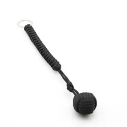 Enhanced Self-Defense Keychain with Braided Monkey Fist Design (BPA080-Black)