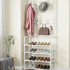 Clothes Hanger Multi-Layer Shoe Rack Doorway DIY Hat And Shoes Shelf Simple Floor-Standing Living Room Organizer Storage Racks 2