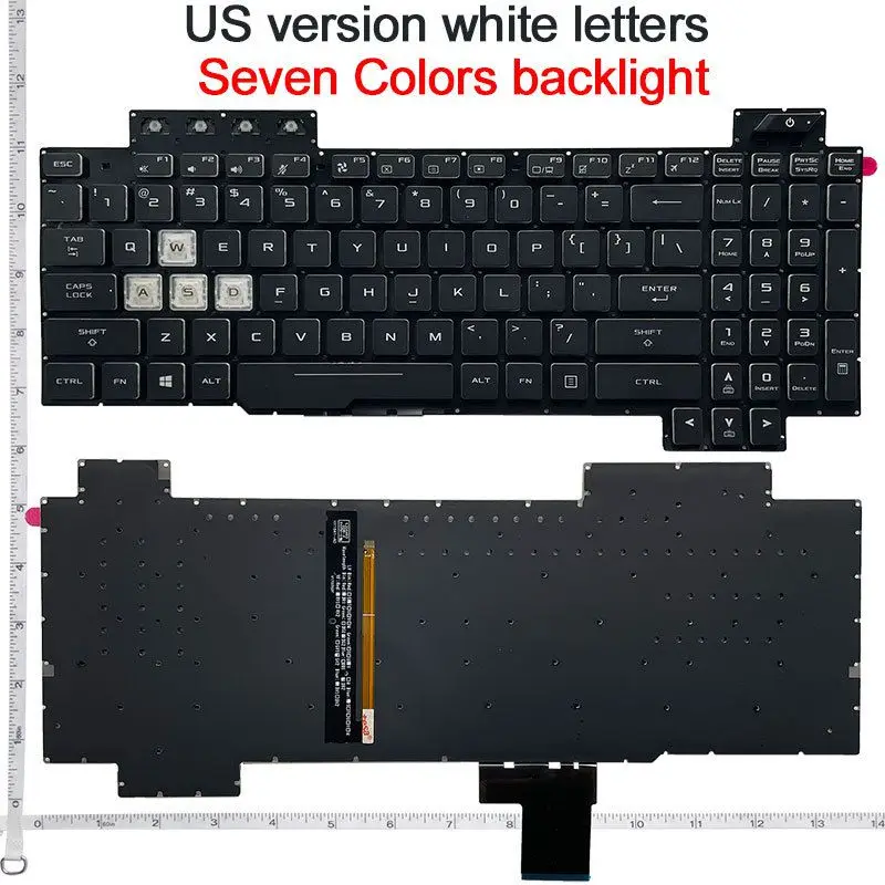 KbsPro 8pin RGB Backlit Clavier AZERTY Belge pour ASUS TUF Gaming FX505GD FX505GE FX505GU FX505GT FX505DV FX505DD FX505DU FX505DT TUF505GT TUF505DD with Palmrest