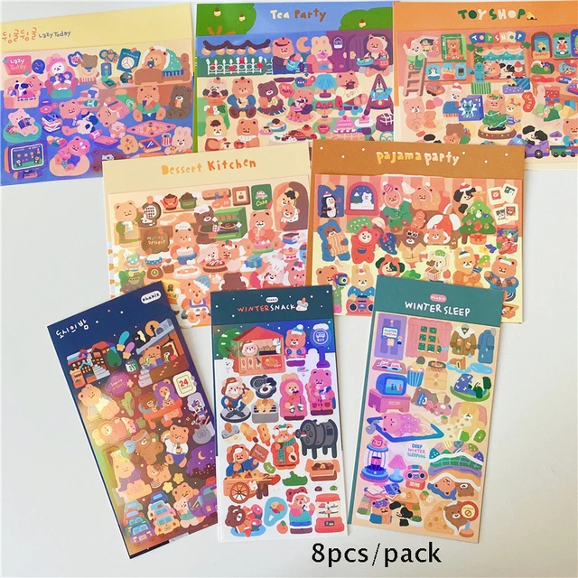 SKYSONIC 2/4/5/6/8pcs/10pcs Full Set Series Decorative Stickers Idol Card Album Scrapbooking Sticker Korean Stationery Suppliers 8pcs set