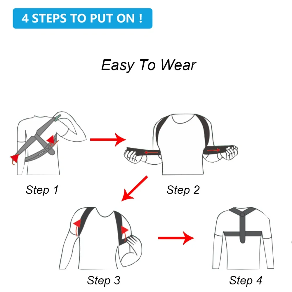 Back Posture Correction Belt Hunchback Corrector Adult Men and Women Sitting Posture Correction Belt Shoulder Straight Back 4