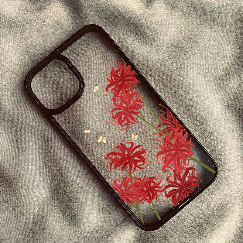 Butterfly Lavender Higan Flower Shockproof Clear Phone Case