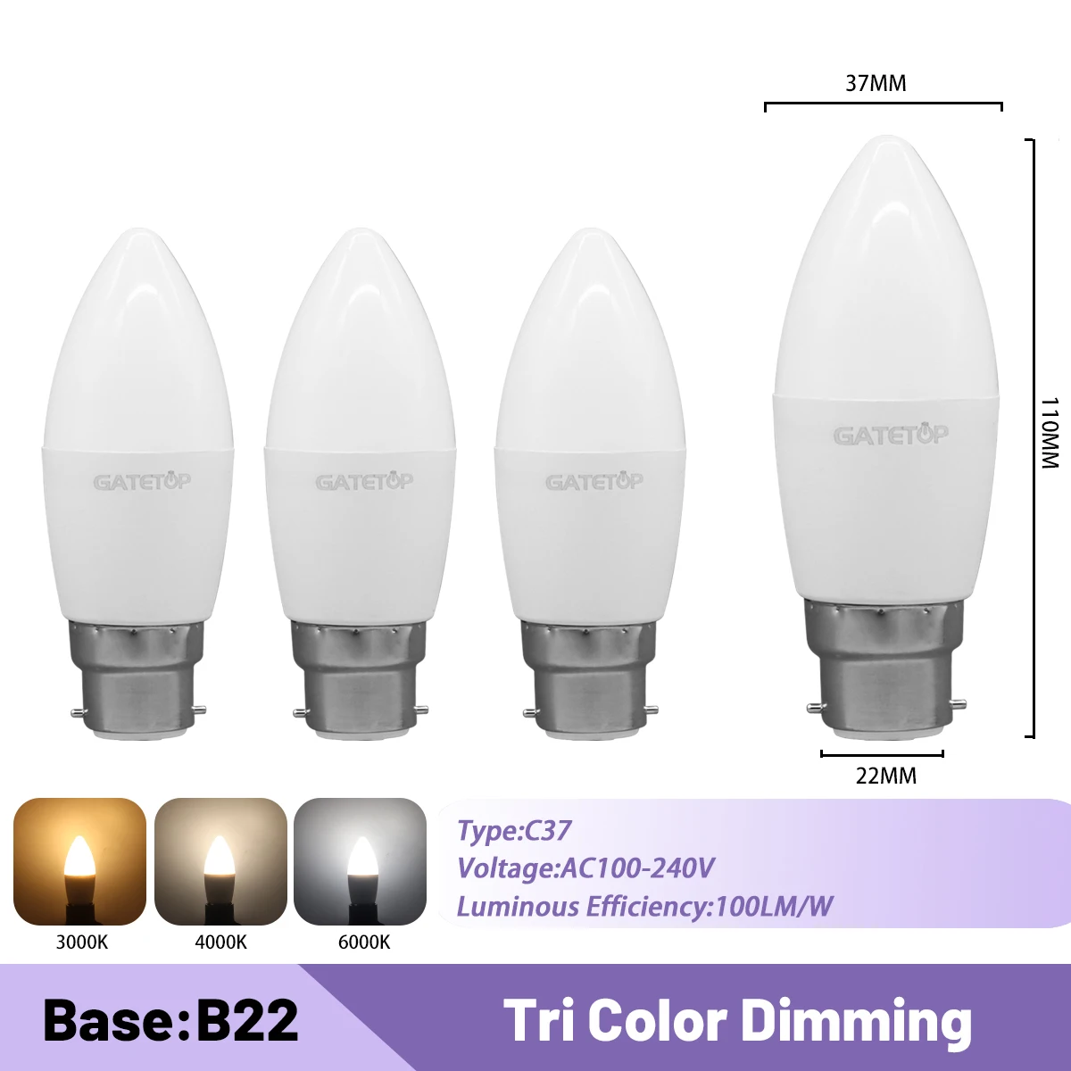 4pcs C37 B22