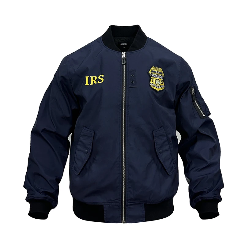 American IRS Detective Uniform Outdoor Windbreaker Spring and Autumn Workwear Pilot Jacket Baseball Suit Thin Men's Loose Coat