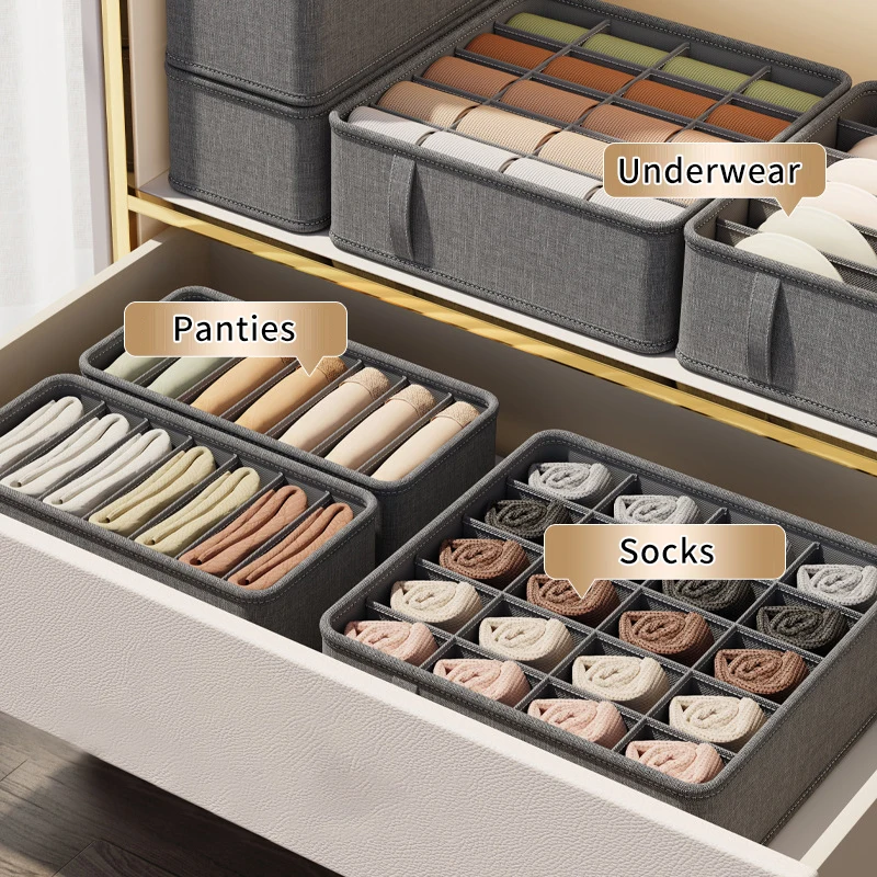 20/6/7/1 Grids Cation PP Sock Bra Pants Simplicity Organizers Of Cabinets And Drawers Home Sorting Boxes Storage Organizer Box 4