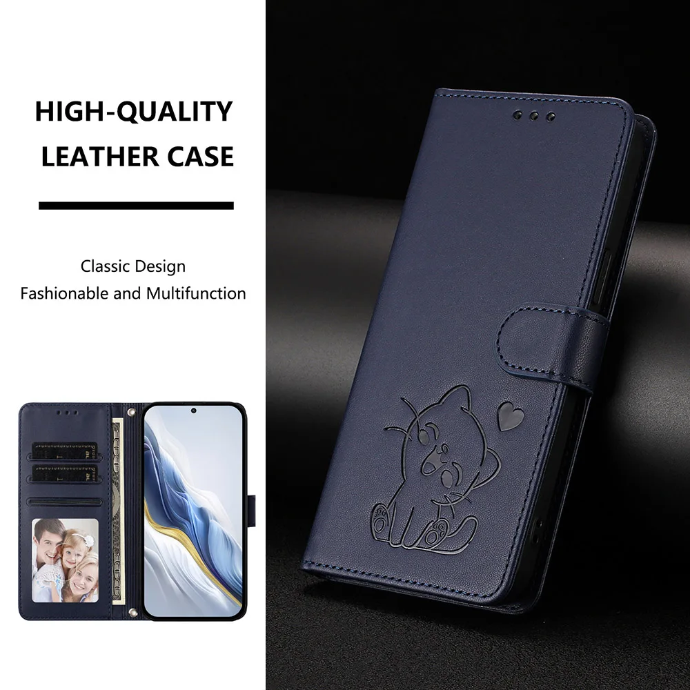 Elegant Luxury Leather Phone Case with Card Holder Slots and Wallet Strap
