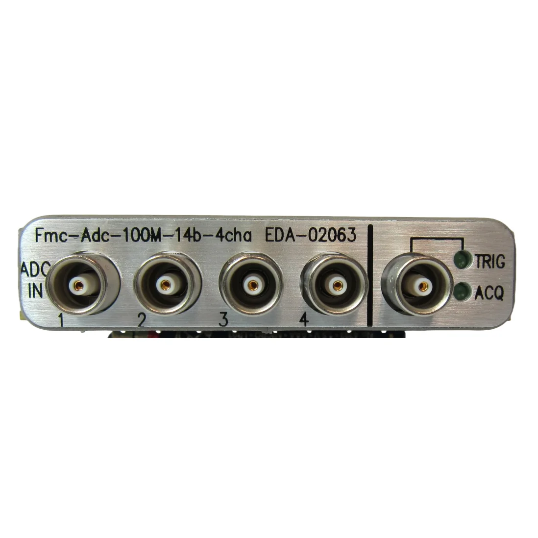 FMC ADC 100M 14B 4CHA is a 4 channel 100 MSPS (Mega Sample Per Second) 14-bit ADC card in FMC format (FPGA Mezzanine Card)(2-4w)