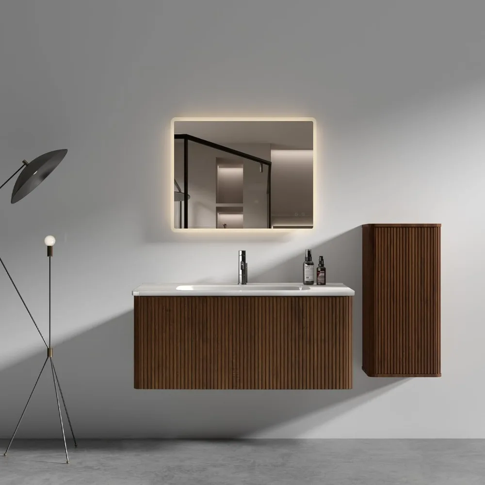 Bathroom Vanity with Sink, Large Storage Wall Mounted Floating Bathroom Vanity for Modern Bathroom, Minimalist Bathroom Sink 3