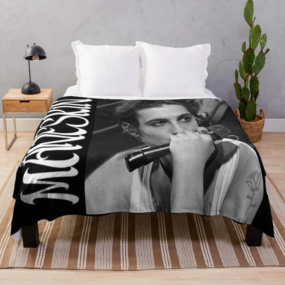 

Damiano David Maneskin Throw Blanket Soft Beds Flannel Blankets