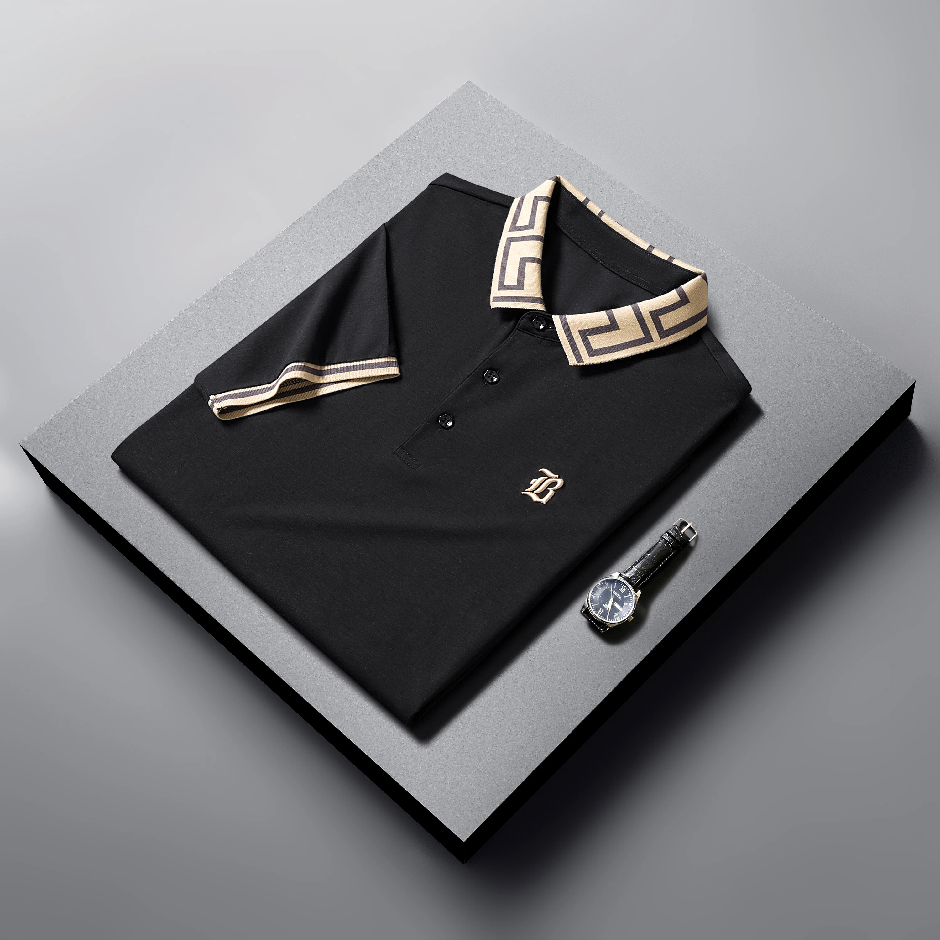 

2023 New Summer Hot Men's Classic Polo Shirt Business Casual Designer Brand Korean Slim Fit Polo Letter Embroidery Short Sleeve